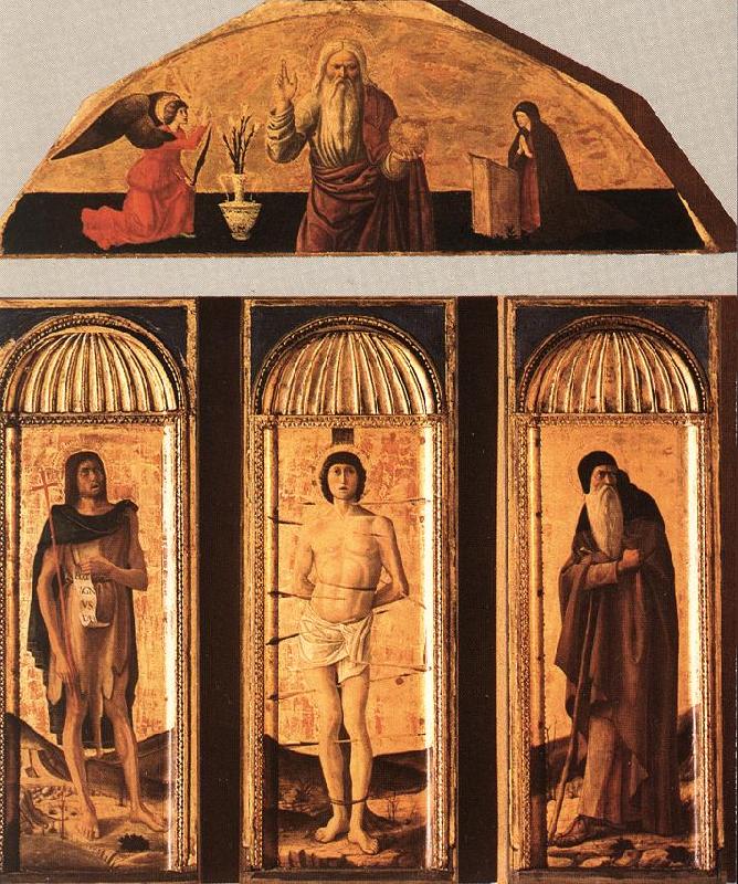 BELLINI, Giovanni St Sebastian Triptych oil painting image